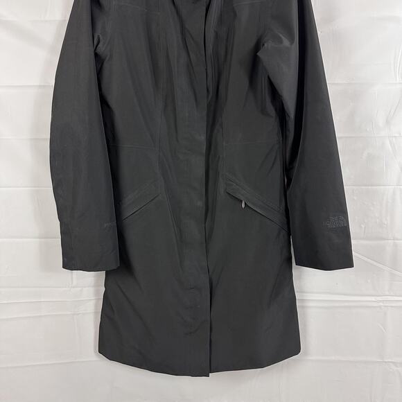 The North Face Coat Womens Small Hyvent Trench Long Waterproof Rain Jacket Black - Picture 6 of 16